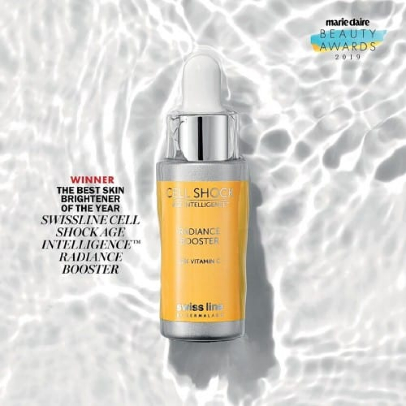 Tinh chất vitamin C làm trắng sáng và cung cấp dinh dưỡng cho da Swissline cell shock radiance booster 10% vitamin C